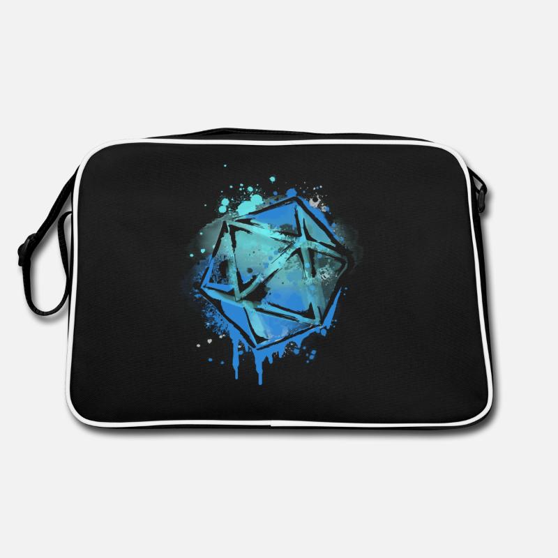 RPG Dice Tabletop Rollenspieler 20 Sided Die - Retro Tasche - Schwarz/Weiß