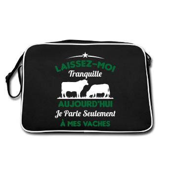 Je parle Seulement à Mes Vaches - Sac Retro - noir/blanc - Dos