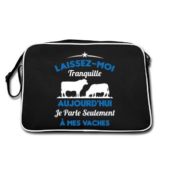 Je parle Seulement à Mes Vaches - Sac Retro - noir/blanc - Dos