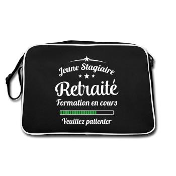 Jeune Stagiaire Retraité Citation Humour - Sac Retro - noir/blanc - Dos