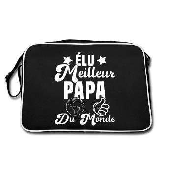 Élu Meilleur Papa Du Monde Fête Des Pères - Sac Retro - noir/blanc - Dos