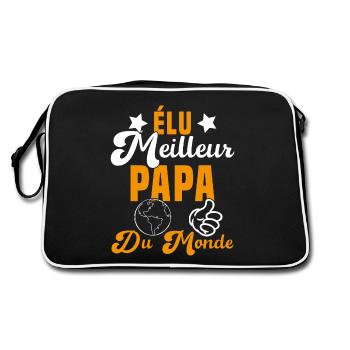 Élu Meilleur Papa Du Monde Fête Des Pères - Sac Retro - noir/blanc - Dos