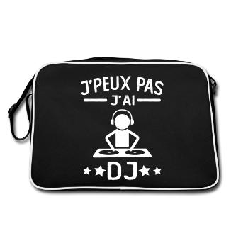 JE PEUX PAS J'AI DJ cadeau humour mix - Sac Retro - noir/blanc - Dos