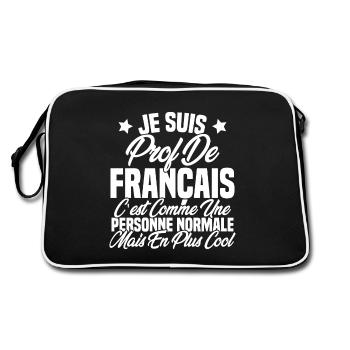 Je suis prof de français Cadeau Prof - Sac Retro - noir/blanc - Dos
