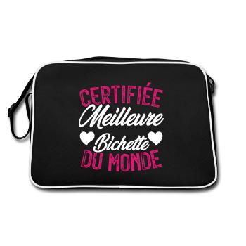 Certifiée meilleure bichette du monde - Sac Retro - noir/blanc - Dos
