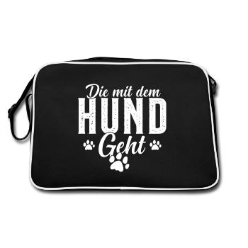 Celui qui se promène avec le chien Chiens Maman - Sac Retro - noir/blanc - Dos