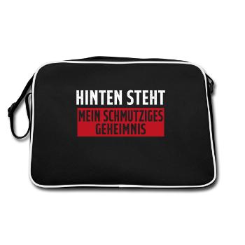 Hinten steht mein schmutziges geheimnis - Retro Tasche - Schwarz/Weiß - Hinten