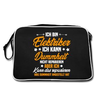 I'm an electrician - Retro Bag - black/white - Back