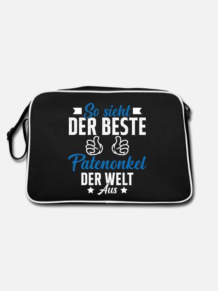 so sieht der beste patenonkel der welt aus - Retro Tasche - Schwarz/Weiß - Hinten