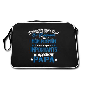 Les Plus Importants M'appellent Papa Cadeau - Sac Retro - noir/blanc - Dos