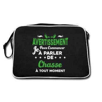 Parler de chasse à tout moment Humour chasseur - Sac Retro - noir/blanc - Dos