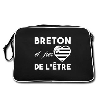 Bretagne - Breton et fier de l'être Fierté région - Sac Retro - noir/blanc - Dos