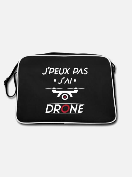 J'peux pas j'ai Drone - Sac Retro - noir/blanc - Dos