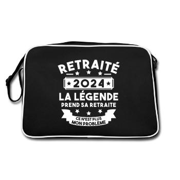 Retraité 2024 Pour Homme Femme Départ Retraite - Sac Retro - noir/blanc - Dos