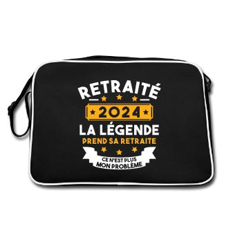 Retraité 2024 Pour Homme Femme Départ Retraite - Sac Retro - noir/blanc - Dos