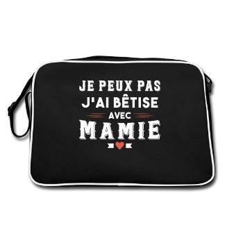 I can't I silly with granny humor gift - Retro Bag - black/white - Back