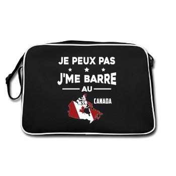 Je peux pas J'me barre au canada - Sac Retro - noir/blanc - Dos
