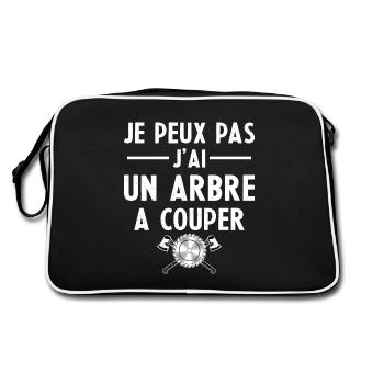 Je Peux Pas J ai Un Arbre A Couper Cadeau - Sac Retro - noir/blanc - Dos