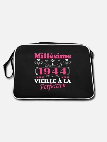 Woman Vintage 1944 Gift Birthday Humor - Retro Bag - black/white - Back