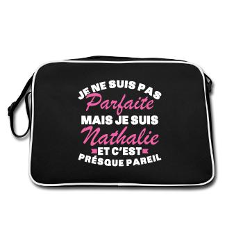 Not perfect but I'm Nathalie - Retro Bag - black/white - Back