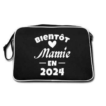 Bientôt future Mamie 2024 - Sac Retro - noir/blanc - Dos