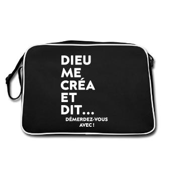 Dieu me créa et dit démerdez vous avec - Sac Retro - noir/blanc - Dos