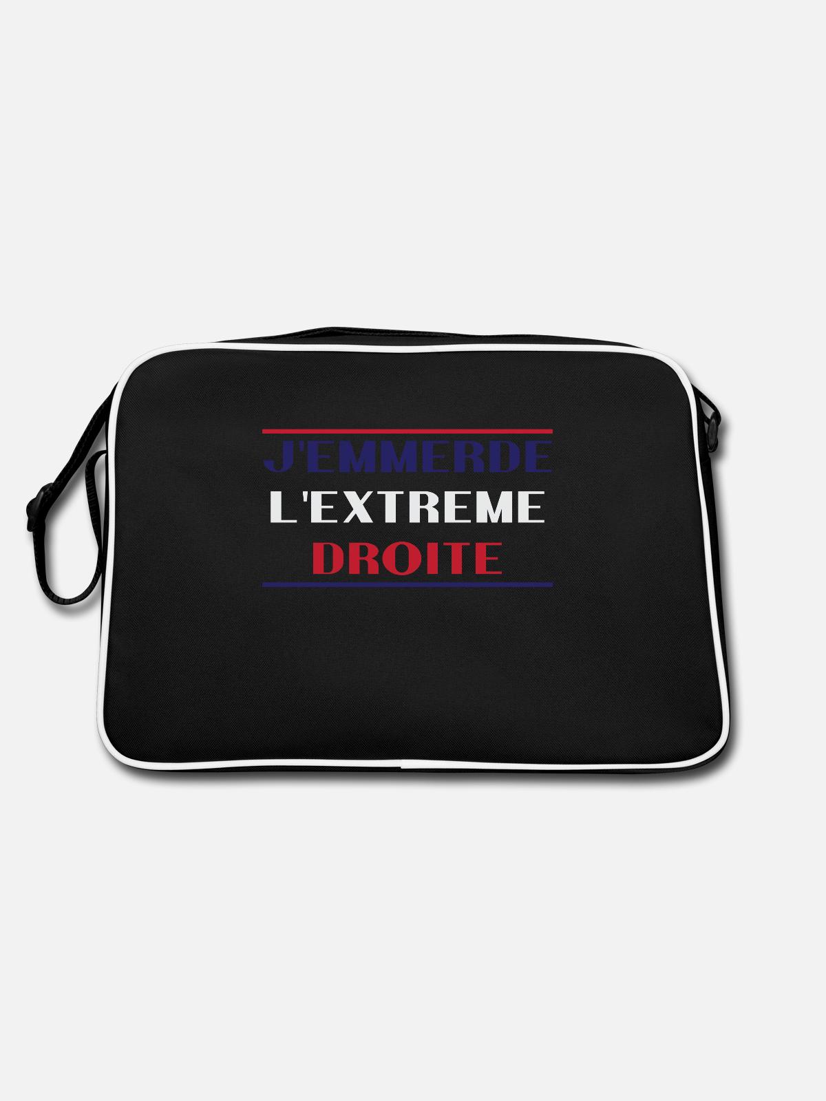 J'emmerde l'extreme droite - Sac Retro - noir/blanc - Dos