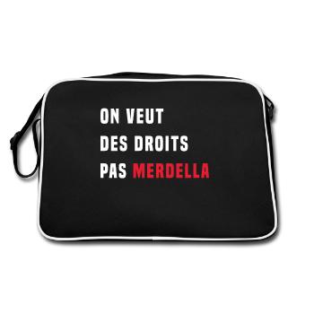 on veut des droits pas merdella - Sac Retro - noir/blanc - Dos