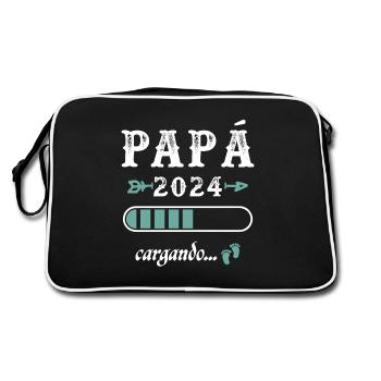 Dad 2024 Loading Gift Future Father - Retro Bag - black/white - Back