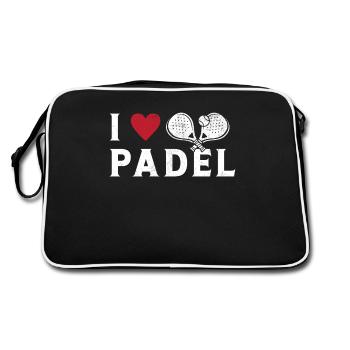 I Love Padel Saint-Valentin pour le joueur de padel - Sac Retro - noir/blanc - Dos