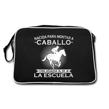 Born to ride, forced to go to school - Retro Bag - black/white - Back