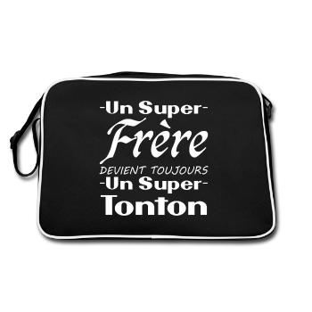 A super brother always becomes a great uncle - Retro Bag - black/white - Back