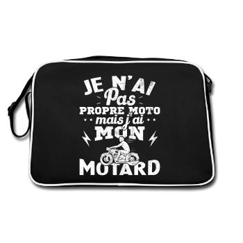 Ich habe kein eigenes Motorrad, aber ich habe meinen eigenen Biker - Retro Tasche - Schwarz/Weiß - Hinten