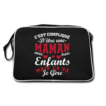 It's complicated to be a Mom with 3 Children - Retro Bag - black/white - Back