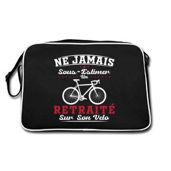 Un Retraité Sur Son Vélo Humour Retraite Cycliste - Sac Retro - noir/blanc - Dos