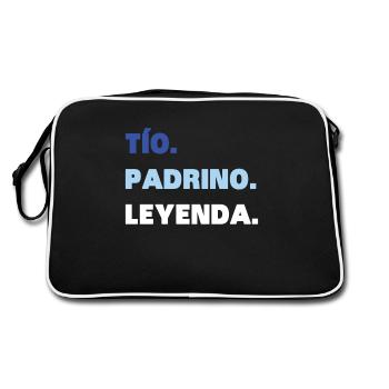 Onkel Pate Legende - Retro Tasche - Schwarz/Weiß - Hinten