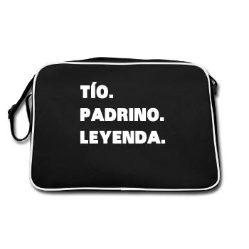 Onkel Pate Legende - Retro Tasche - Schwarz/Weiß - Hinten