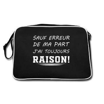 Wenn ich mich nicht irre, habe ich immer Recht! - Retro Tasche - Schwarz/Weiß - Hinten