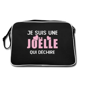 Cadeau Femme Prénom Joëlle Qui Déchire - Sac Retro - noir/blanc - Dos