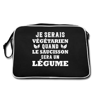 végétarien végane végan - Sac Retro - noir/blanc - Dos