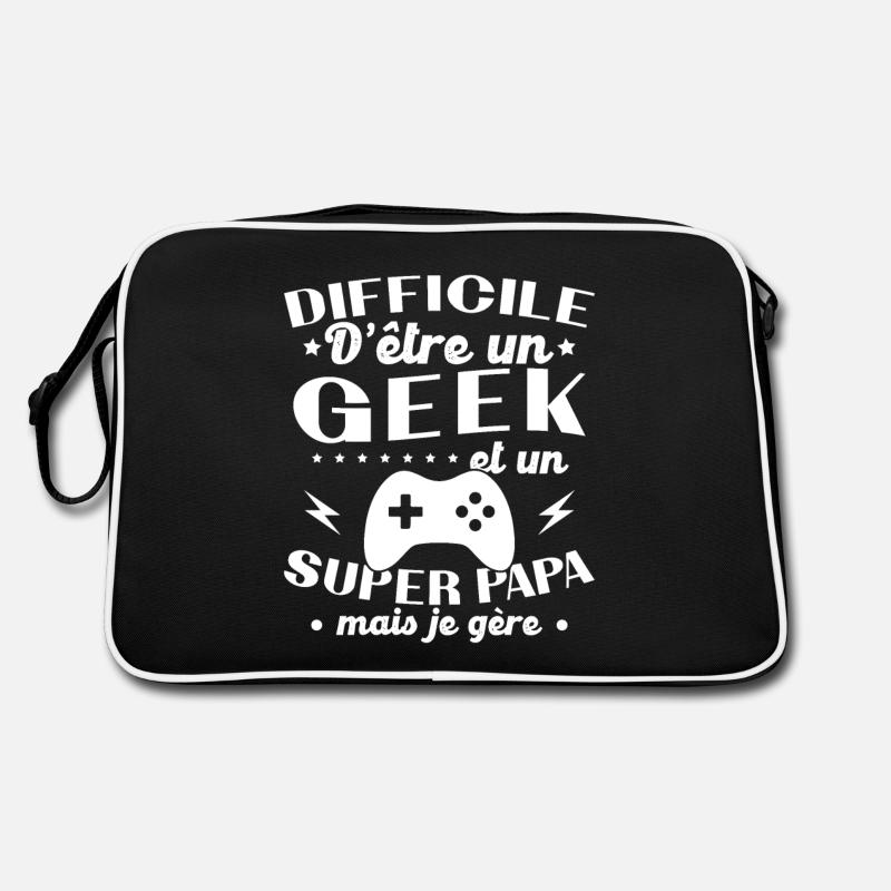Ein Geek und ein großartiger Vater Retro Tasche