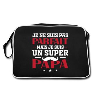 Pas Parfait Mais Je Suis Un Super Papa - Sac Retro - noir/blanc - Dos