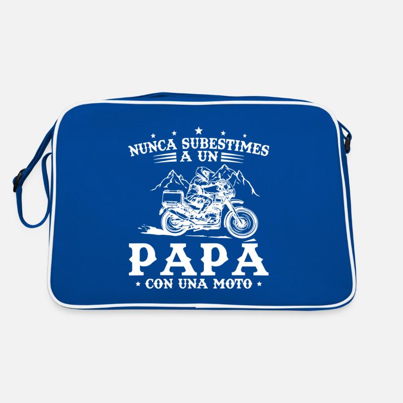 Ein Vater mit einem Motorrad Vatertag Retro Tasche