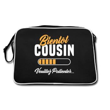 Soon Cousin please wait - Retro Bag - black/white - Back