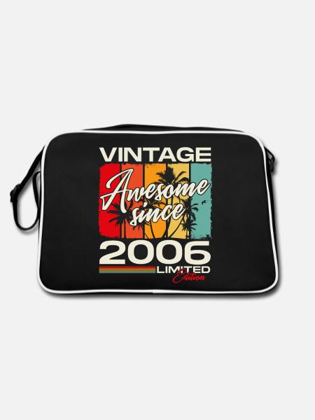 Vintage 2006 Jahrgang Retro Geburtstag Geschenk - Retro Tasche - Schwarz/Weiß