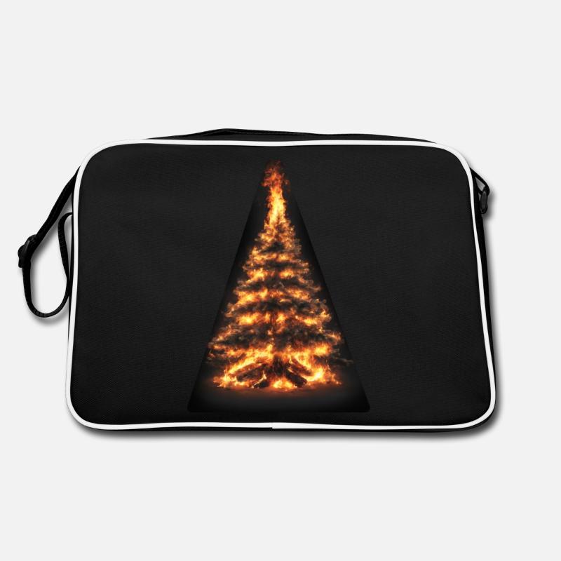 Feuriger Weihnachtsbaum Retro Tasche