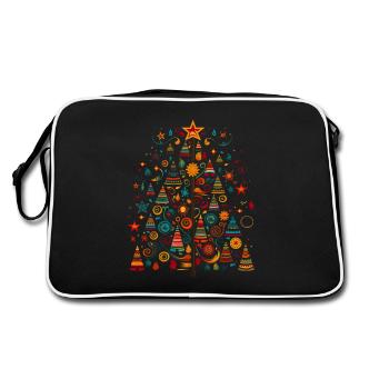 Frénésie festive ! Sapin de Noël Pop Art - Sac Retro - noir/blanc - Dos
