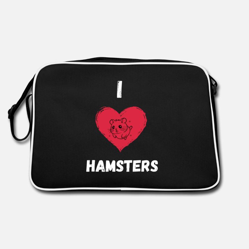Ich liebe Hamster Retro Tasche