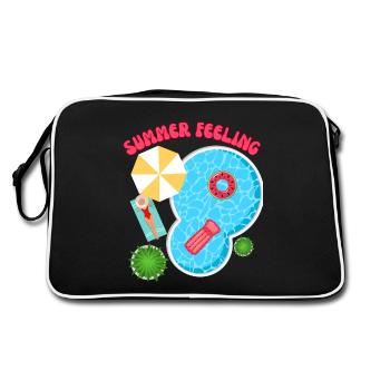 SUMMER FEELING - Retro Tasche - Schwarz/Weiß - Hinten