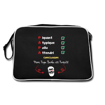 Papa barbu parfait message humour pour les papas - Sac Retro - noir/blanc - Dos